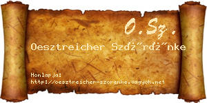Oesztreicher Szörénke névjegykártya